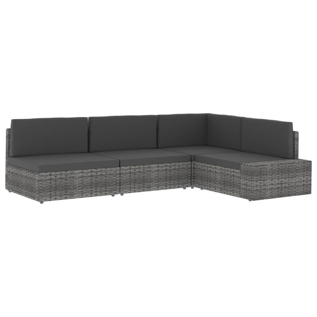 Modular 2 Seater Sofa Poly Rattan Brown