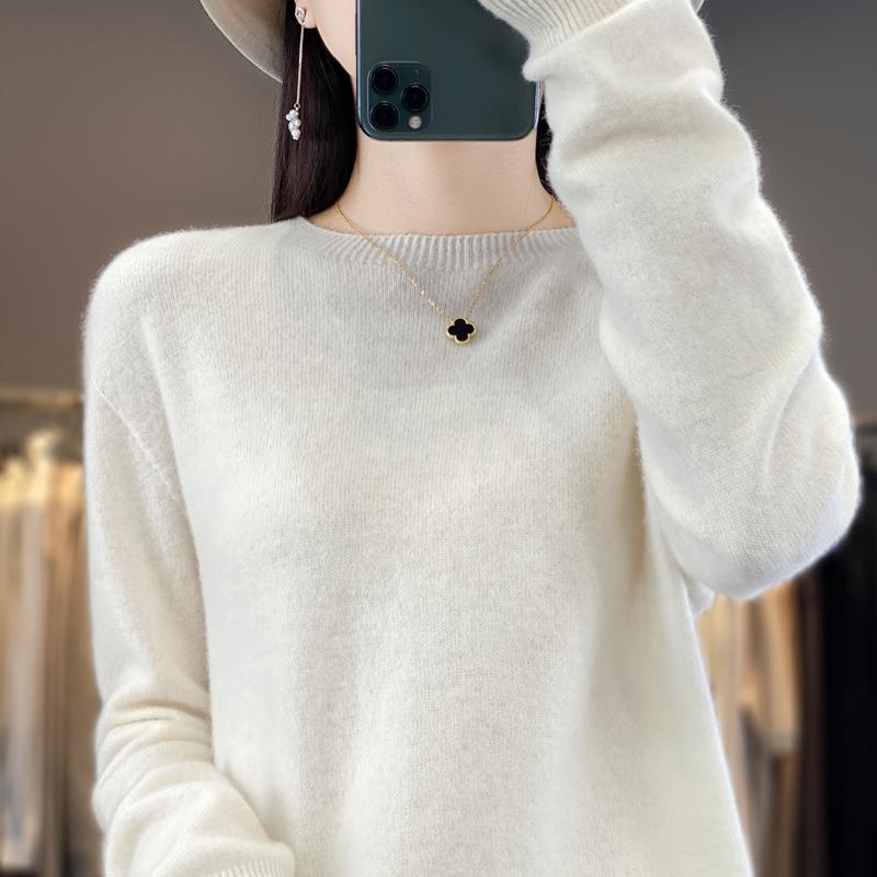 Women's Cashmere Sweater Qinghe Cashmere 30% Cashmere 70% Wool Autumn and Winter Cashmere Pullover Soft and Warm