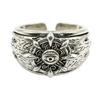 Adjustable Open Ring Men Women Vintage Eye Motif Geometric Copper Jewelry Retro Style Statement Piece