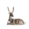 2 Stück Moderne Harz Hirsch Statue Skulptur Heim Desktop Schrank Ornamente Dekoration (golden)