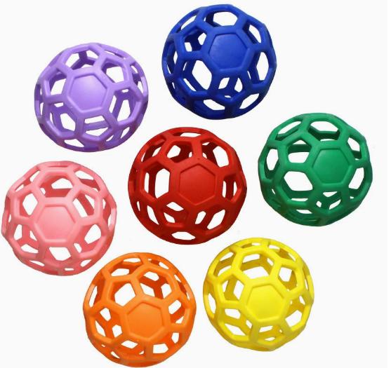 Pet Factory Interactive Dog Chew Toy Hollow Ball TPR Bite Resistant Elastic Rubber Pet Toy
