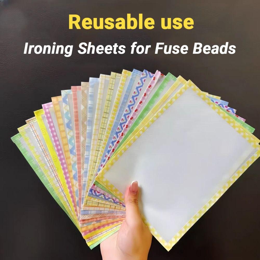 5Pcs Light Transmission Ironing Sheets for Fuse Beads DIY Beadsheat-resistant Paper Fusion Beading