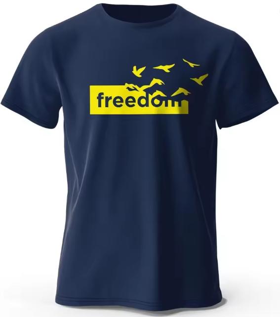 Summer Unisexs The Freedom Letter Printed Polyester Fabric Fun Pattern Tshirt Outdoor Casual Top S