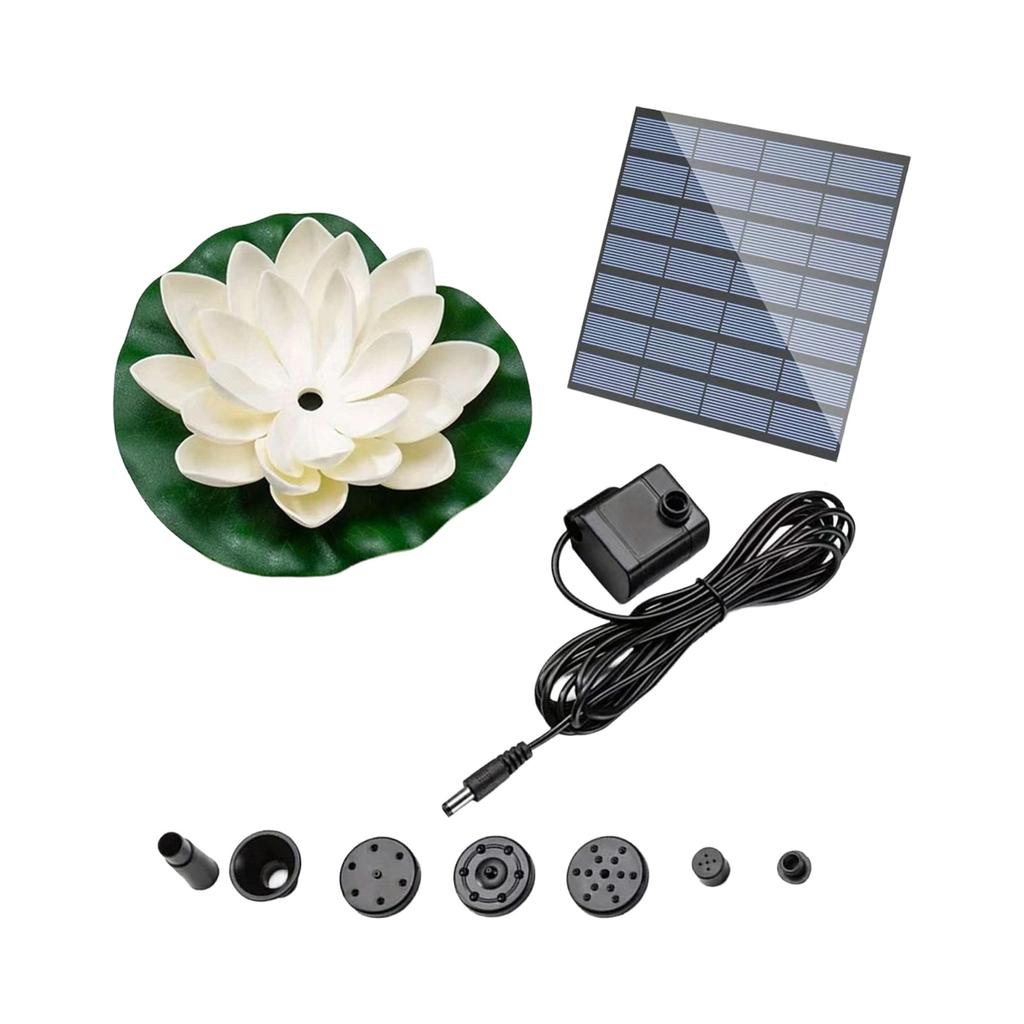 (Lotus Design) Floating Solar — Automatic Sprinkler For Birdbaths And ; A Flower-Shaped Water For Gardens, Courtyards, And Outdoor Decora