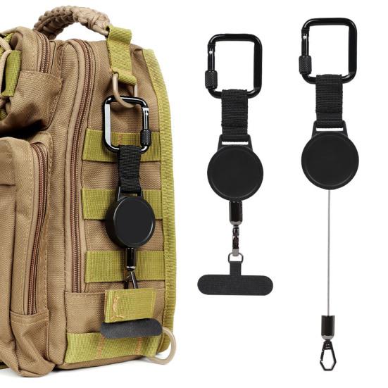 Anti-Theft Phone Tether Retractable Steel Line Cellphone Strap Universal Phone Lanyard with Locking Carabiner And Metal Tether Tab for Outdoor Hiking