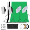 Andoer Zestaw fotograficzny 1,8 m * 2,7 m Czarne białe zielone bawełniane tła 6 szt. Mocowanie przypominające rybę 1 szt. 60 cm