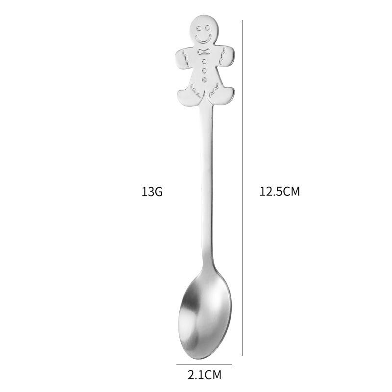 Stainless Steel Christmas Cartoon Coffee & Dessert Spoon Set