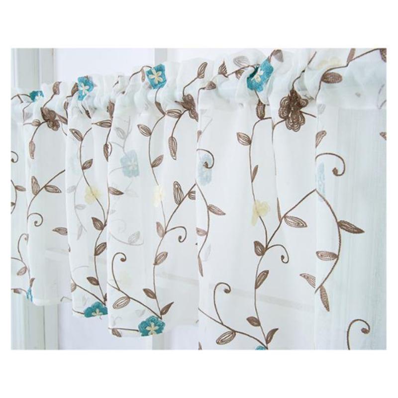 Embroidered Short Curtain Coffee Curtain Window Covering For Bedrooms Living Rooms Kitchens