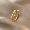 2025 New Trendy Pearl Ring Women's Niche High-end Open Ring Ring Korean Version Personalized Hand Jewelry