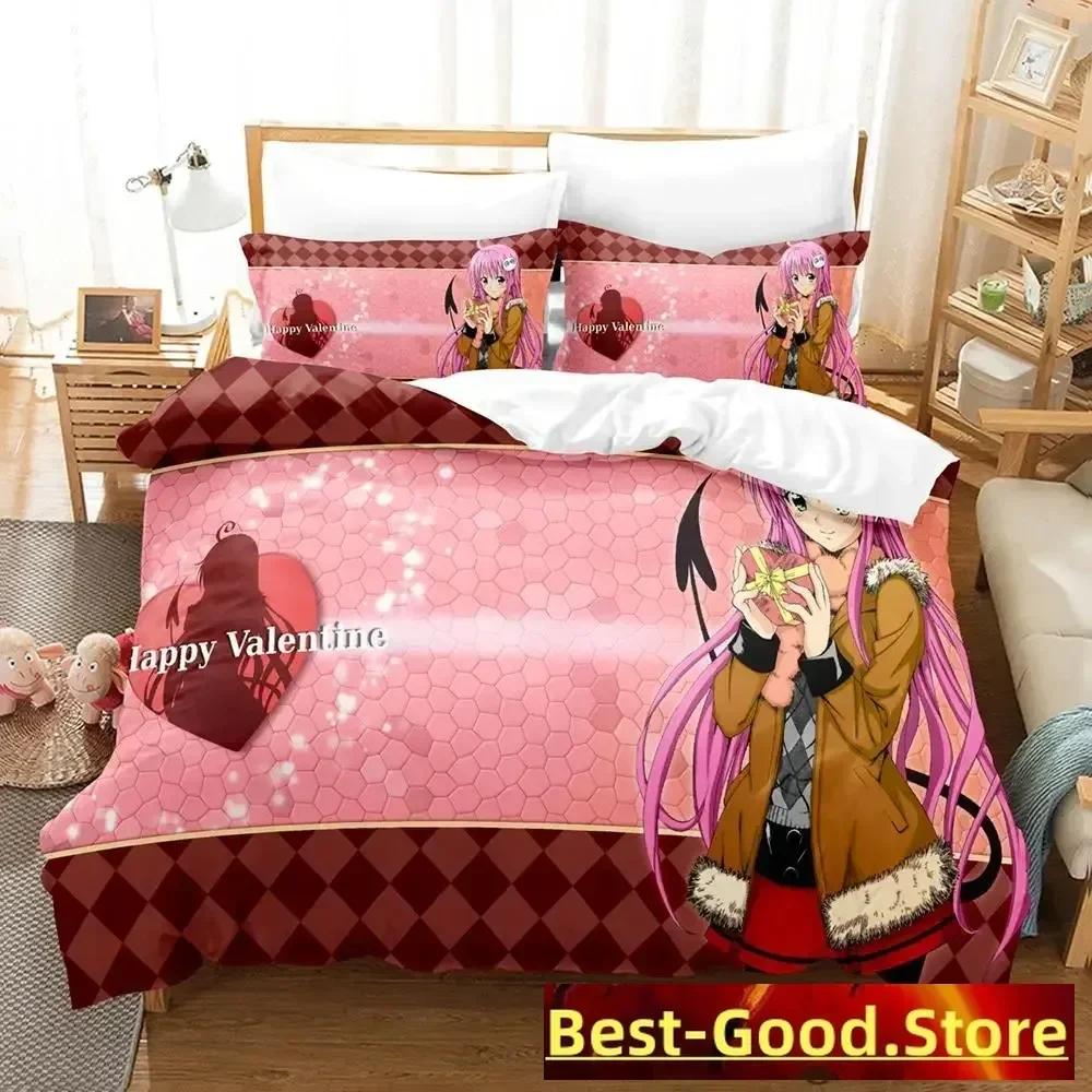 New To Love Ru Bedding Set Duvet Cover Sheet Printed Bed Set Pillowcase Bed Full Queen King Size Comforter Bedroom