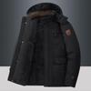 Men's Winter Cotton Jacket with Fleece Lining, Thickened Style for Middle-Aged and Elderly - Medium-Long, Padded Coat.