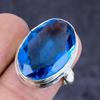 Gemma Topazio Blu Svizzero Argento Sterling 925 Gioiello Anello Misura 7