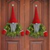 Creative Luminous Christmas Santa Garland Artificial Branches Long Hat Glowing Gnome Wreath Faceless Doll Hanging Ornament Porch