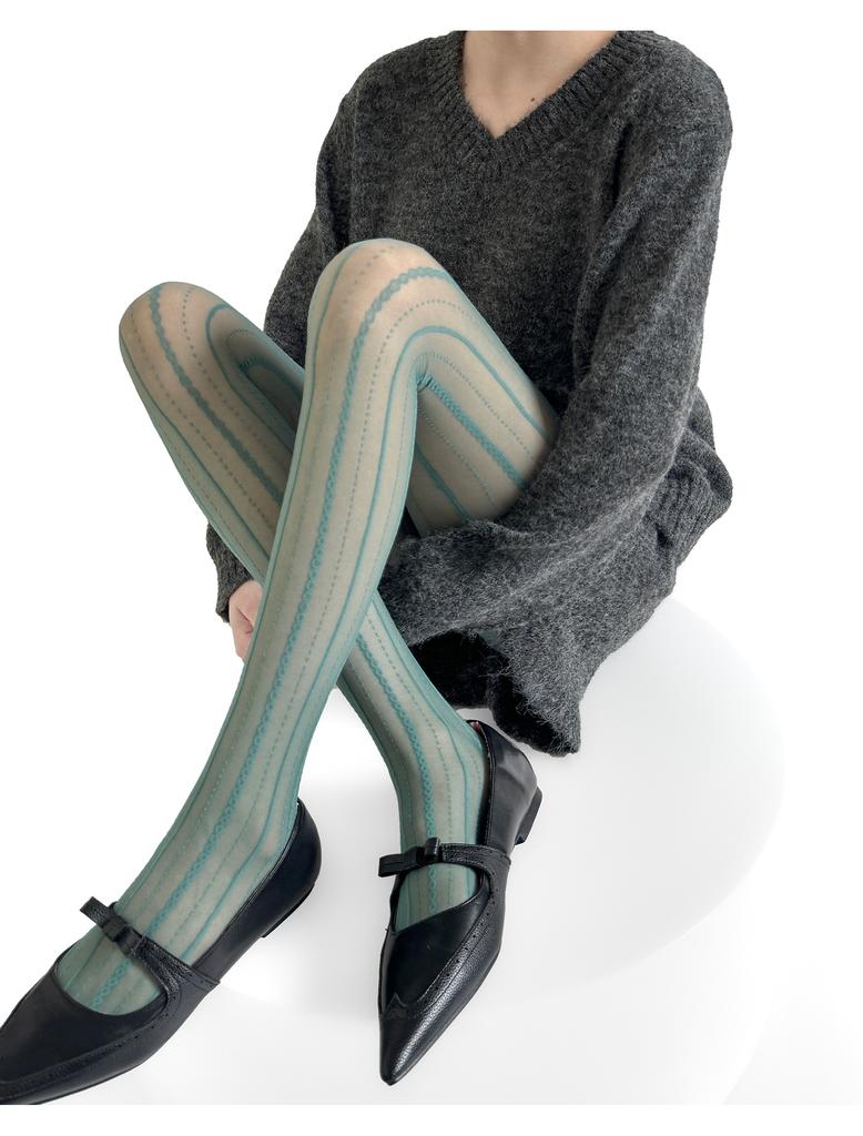 Spice Girls Sexy Striped Pantyhose Summer Thin Sheer Fine Mesh Breathable Look Slim Y2K Lolita Cool Trend Tights