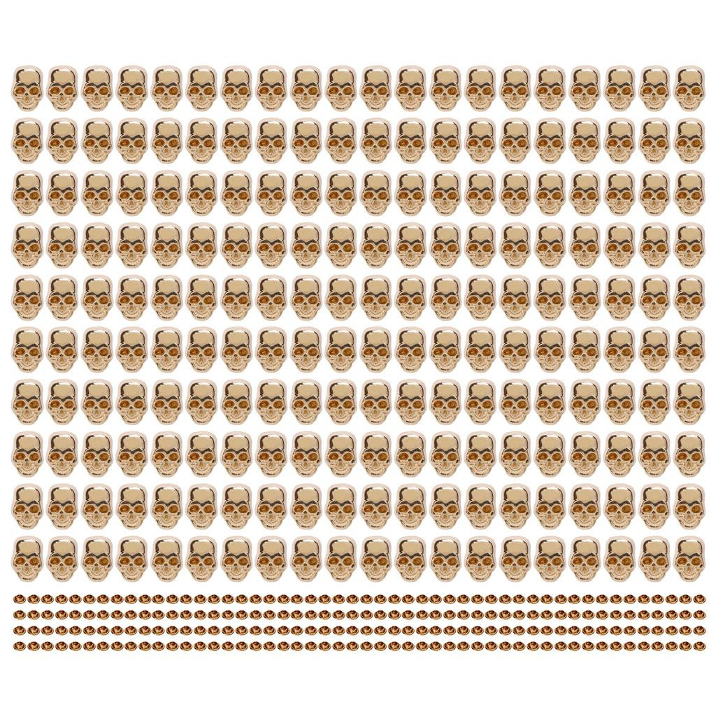 200 Sets Skull Rivets Butiful Fashionable Skull Stud Accessories for Shoes Clothing Bags