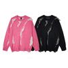 Vintage American Style Oversized Knit Sweater Teens Warm Thick Fuzzy Pullover Streetwear