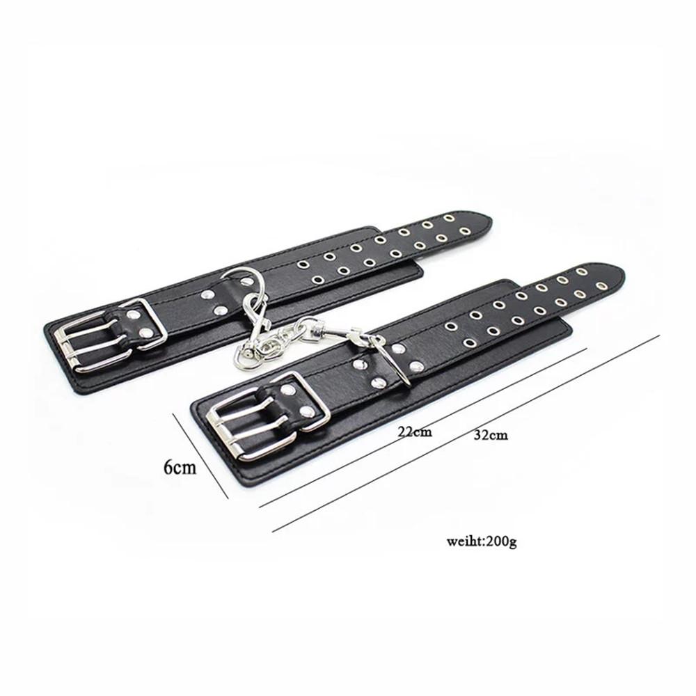 Women Sexy Lingerie Leather Bondage Restraints Slave Neck Collar Handcuffs Ankle Cuff Fetish Bdsm Adult Sex Toys for Couple