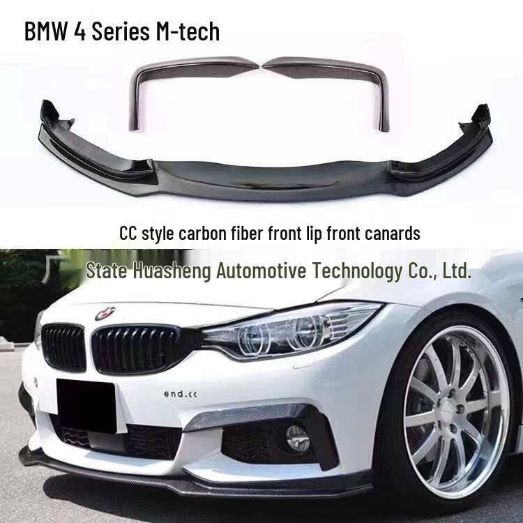 BMW 4 Series CC Style Carbon Fiber Front Lip Spoiler - Non-destructive Installation