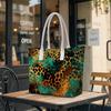 Stylish Leopard Print Casual Tote Bag Fashion Daily Portable Shoulder Purse for Women Trendy Outdoor Travel Shopping Handbag