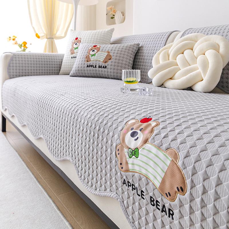 

New Cartoon Cool Ice Silk Sofa Cushion Summer Sofa Mat Summer Fixed Non-Slip Cool Seat Cushion 70*70cm