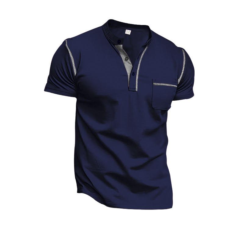 Men's Quick-Dry Short-Sleeved Henley Polo: Breathable Summer Casual T-Shirt in Plus Sizes
