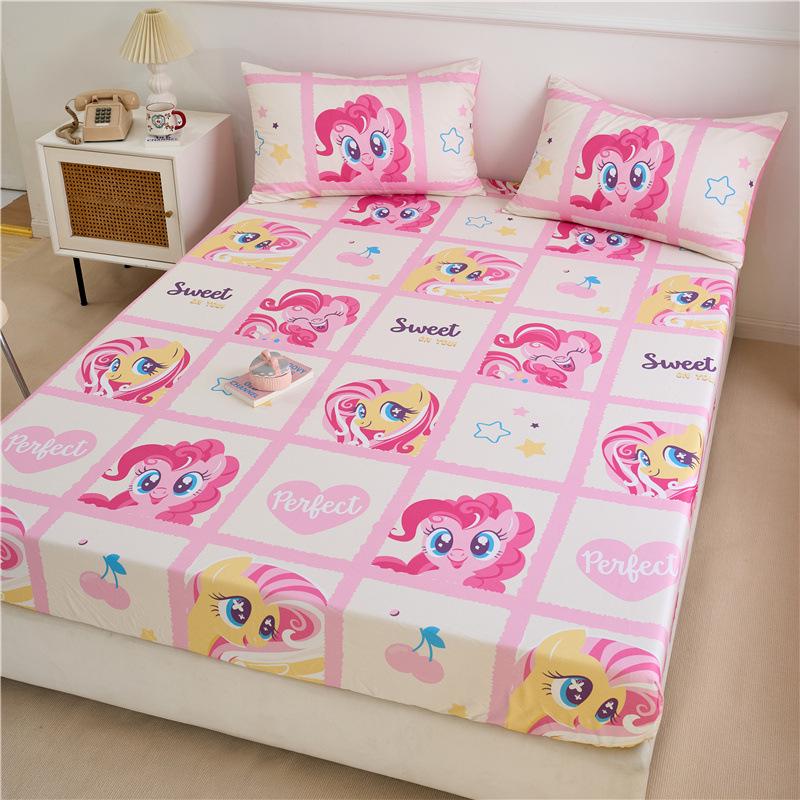My Little Pony Pure Cotton Bedding Set: Girls' Duvet Cover, Dormitory Bed Sheet with Fitted Sheet
