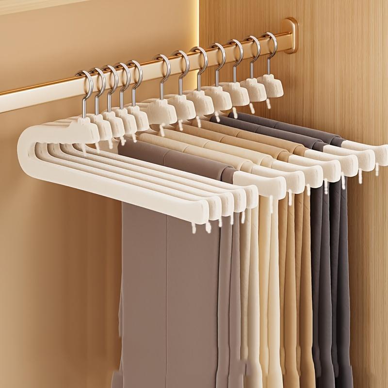 10pcs Flocked Goose-Shaped Pant Hangers, Suitable for Dormitories, Homes, and Schools. Made of Flocked Material, Traceless and Non-slip