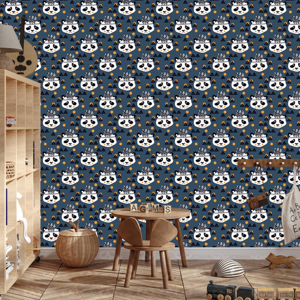 Panda Indians Wallpaper for Living Room and Bedroom 50x1000