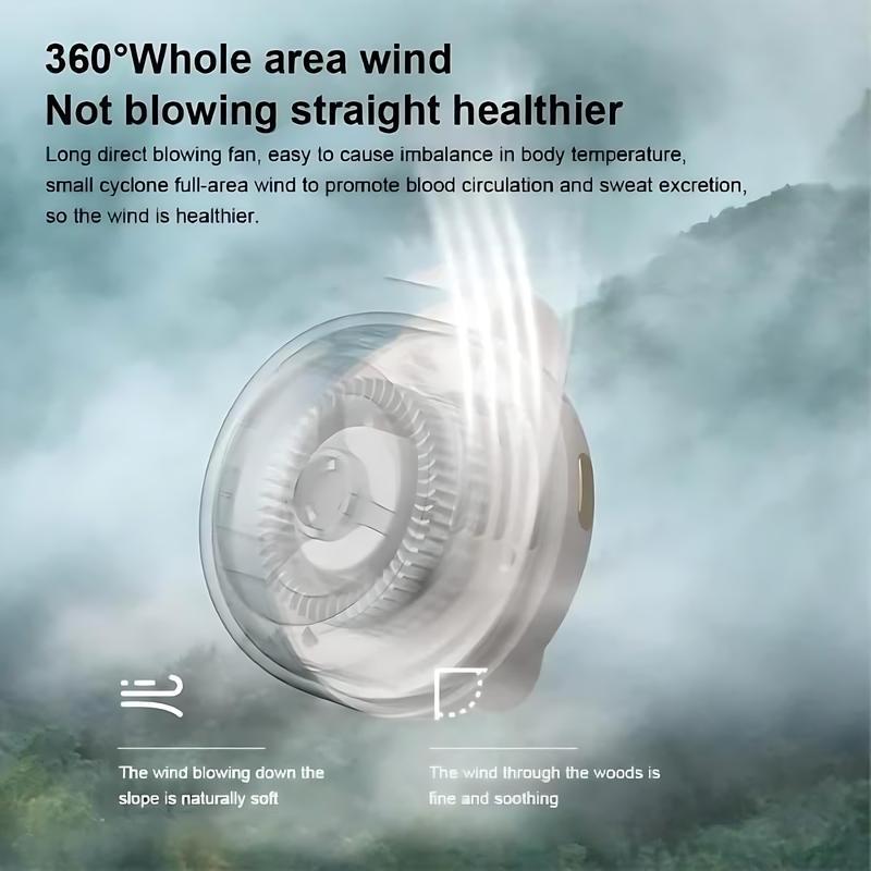 Portable Silent Mini Bladeless Clip-on Fan, 2026 New, 3-Speed Adjustable, Clips to Shirt & Waist, for Outdoor/Travel/Office – Travel Accessory Gift