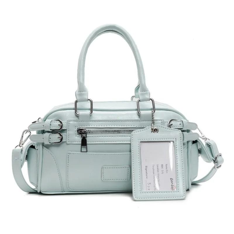 Stylish Design Glossy PU Sqeare Shoulder & Crossbody Bags Solid Zipper  Trendy Designer Style Handbags for Women