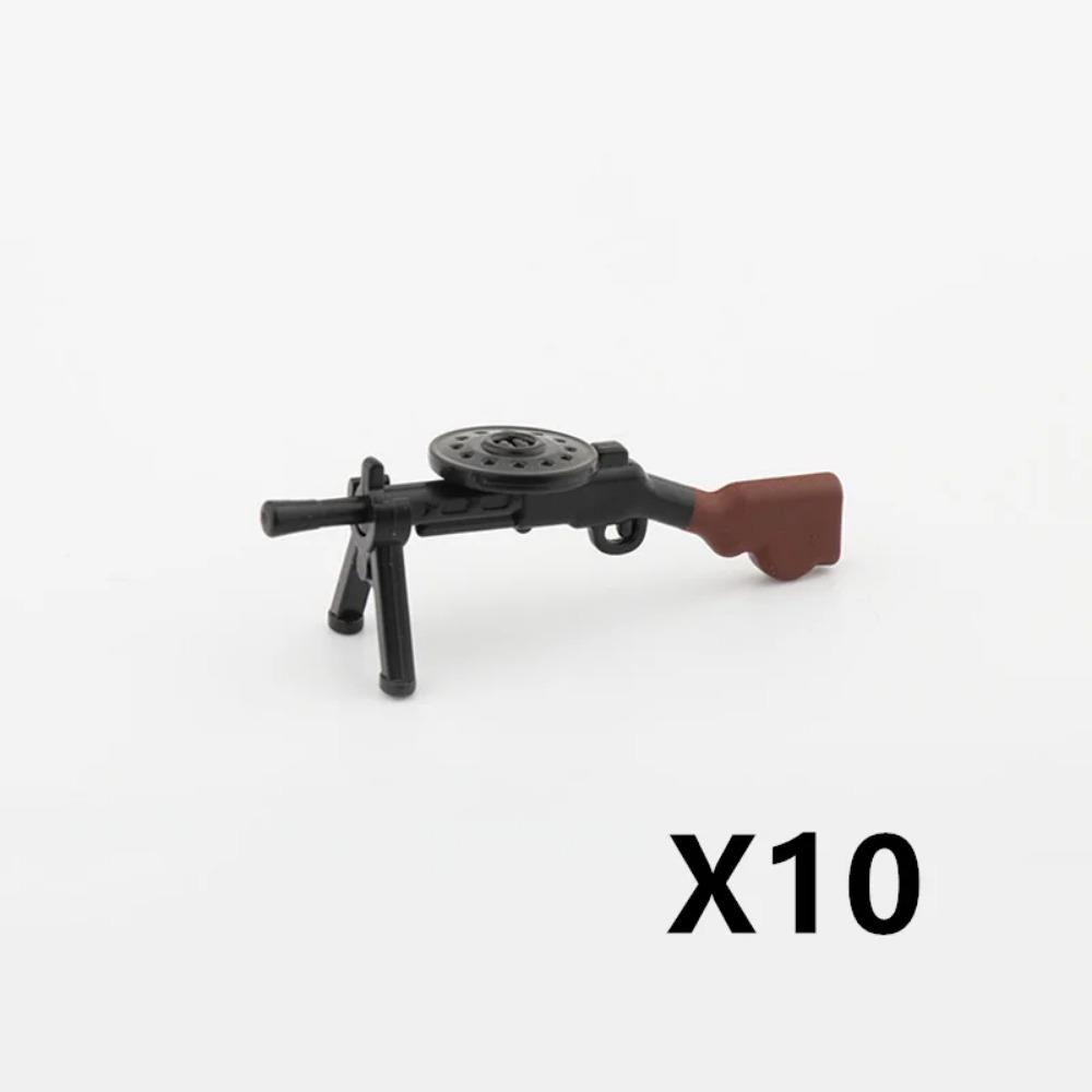 5/10 Zbraně vojáků z 2. světové války Stavebnice Dvoubarevný tisk Stroj Puška Samopal Odstřelovací pušky Vojenské příslušenství Kostky C238