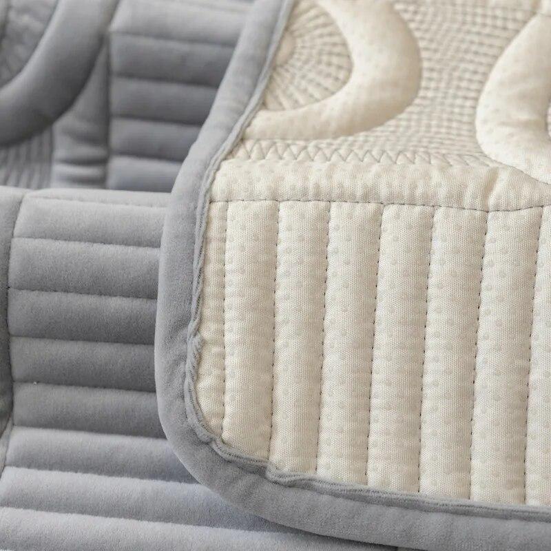 Solid Color Plush Embroidery Sofa Cushion New Sofa Cushion Plush Cushion Non-slip Sofa Cover Cloth Back Cover