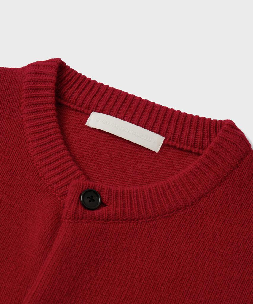 Branded After Round Crop Cardigan [Red]