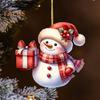 תליון אייל הצפון של סנטה קלאוס קישוט תלייה חגיגי לעץ חג המולד קישוט סנטה קלאוס מצויר מאקריליק למחזיקי מפתחות חלונות תיקים