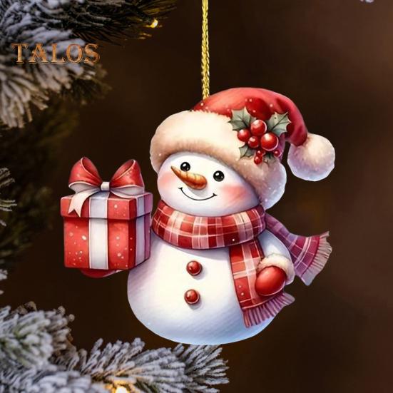 תליון אייל הצפון של סנטה קלאוס קישוט תלייה חגיגי לעץ חג המולד קישוט סנטה קלאוס מצויר מאקריליק למחזיקי מפתחות חלונות תיקים