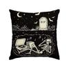 1pc Halloween Tomb Rock Skeleton Throw Pillow Cover, 18 X 18 Inch Holiday