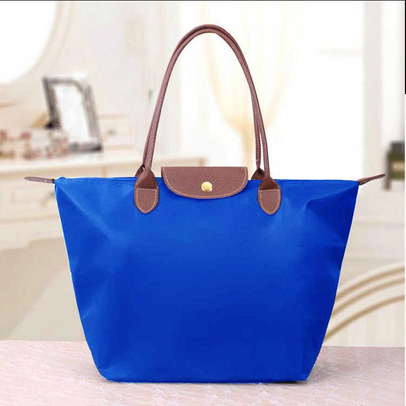 Lucky Black Cat Strandtas Mode Dames Handtas Tote Schoudertassen Vrouwelijk Waterdicht Dumplings Opvouwbare Boodschappentas S blauw