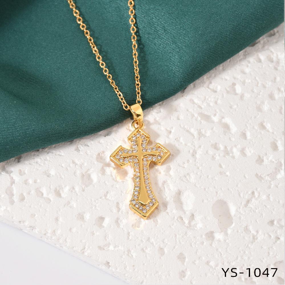 Fashion Trendy Titanium Steel Cross Necklace Women Luxury Versatile Accessory