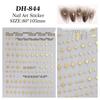 Gold, Silver, Black, and White Eight-Pointed Star Nail Art Stickers (Flat Back Adhesive)