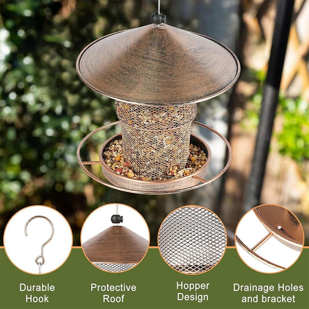 Bird Feeder Outdoor Ironwork Hanging Extendable Bird Feeders Courtyard Sleeve Hummingbird Feeder For Bird Food Dispenser Tool