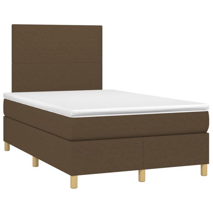 Maison Exclusive - Sommier à lattes de lit matelas et LED Marron foncé 120x200 cm