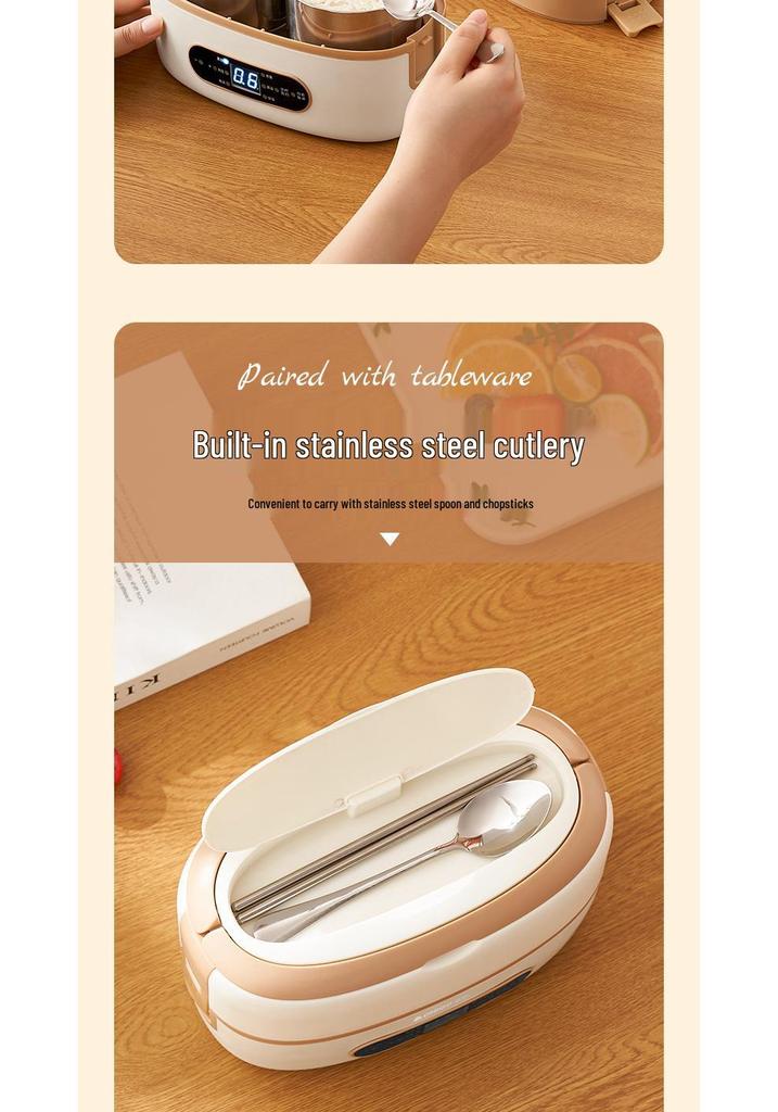 Smart Electric Heated Lunch Box: Portable, Self-Heating, Steaming, Ideal for Office Workers, Keeps Meals Warm, Easy to Carry Bento Solution.