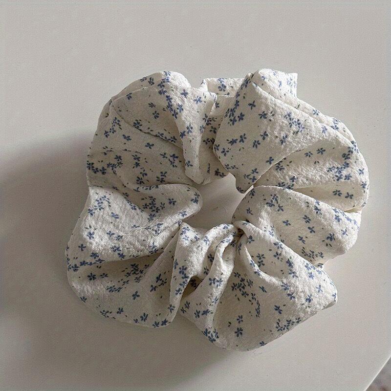 Floral Hair Scrunchie - Soft Fabric Scrunchie for Women and Girls, Perfect for Everyday Wear, Cute and Sweet Style, Suitable for Ages 14 and Up