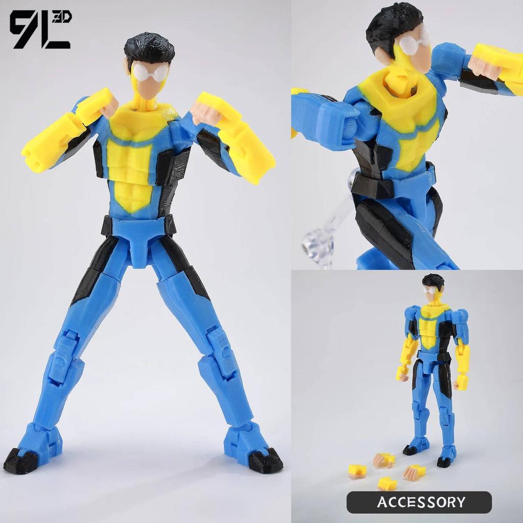9L3D Printed NEWInvincibles Tech Jacker Titan13 Lucky13 Action Figure Dummy13 Motorcycle Multi-Jointed Collectible Model Toy T13