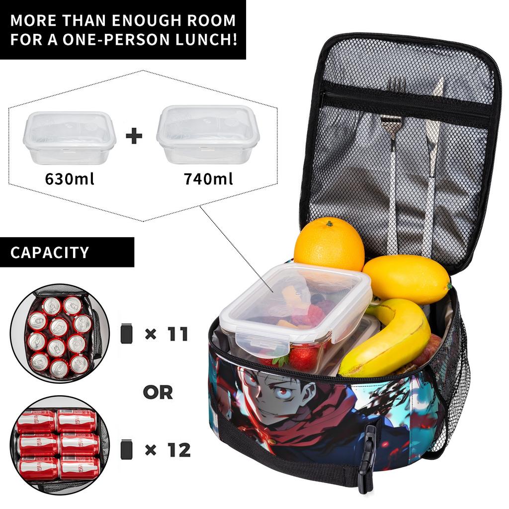 Yuji Itadori From Insulated Lunch Bag Leakproof Jujutsus Kaisens Anime Reusable Thermal Bag Tote Lunch Box College Travel