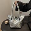 New Winter Large-capacity Checkered Tote Bag Women's High-end Niche Design Versatile Fashion Casual Shoulder Bag