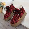 Fashion Leopard Women Platform Flats Snow Ankle Boots Suede Warm Shoes Winter 2025 New Short Plush Chelsea Boots Casual Sport Booties