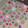 1/3Sheets Colorful Dopamine Jelly Scrapbook Stickers 3D Decal Cute Heart Pattern For Diy Journal Kawaii Nail Decals For Girls