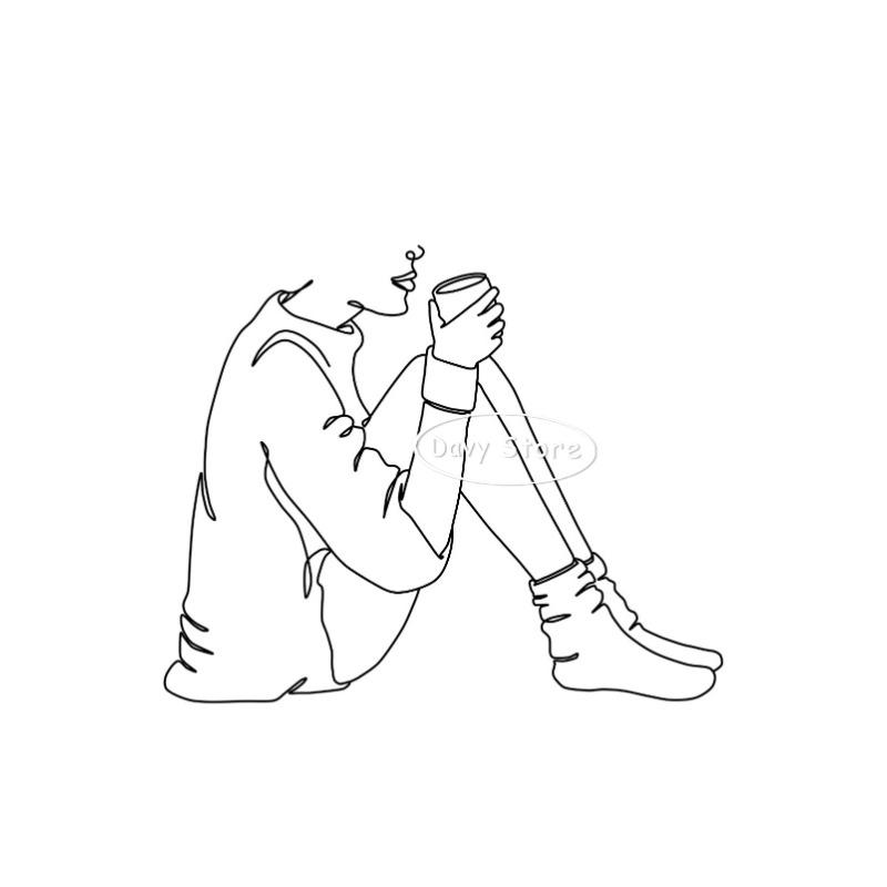 Coffee Shop Coffee Bar Line Art Sign Minimalist Posters and Prints Canvas Painting Wall Art Picture for Cafe Kitchen Home Decor