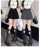 Women's Gray High-Waist Pleated Chiffon A-Line Shorts - Summer Slimming Wide-Leg Casual Skirt Pants